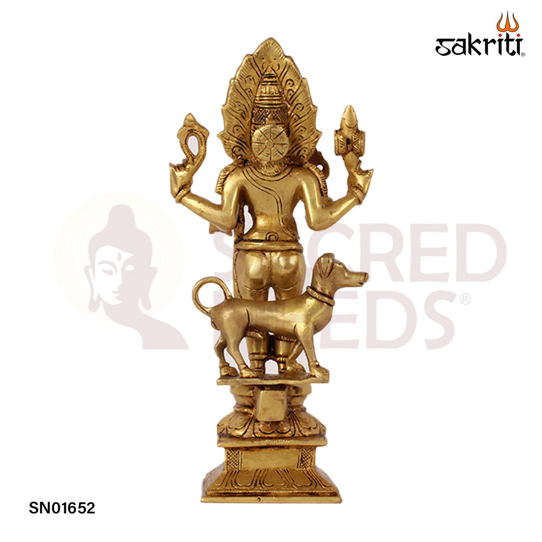 Brass Bhairavar – 11.2 Inch Fierce Form of Shiva Idol for Protection & Rituals