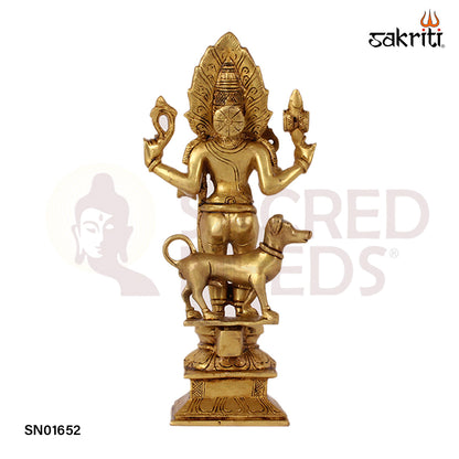 Brass Bhairavar – 11.2 Inch Fierce Form of Shiva Idol for Protection & Rituals