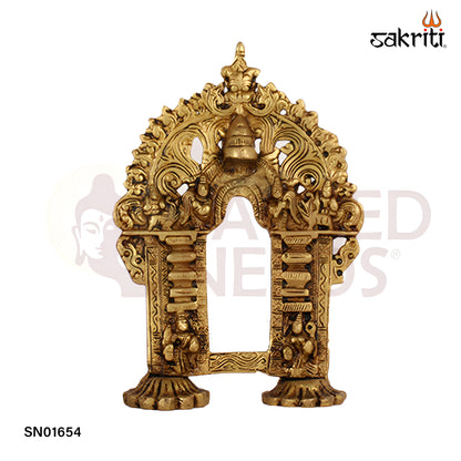Brass Frame – 9 Inch Ornamental Brass Frame for Deity or Art Display