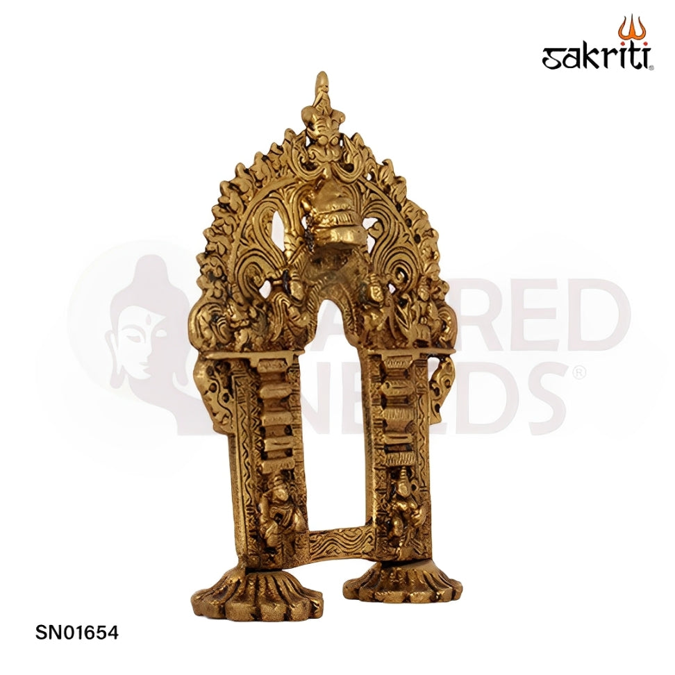 Brass Frame – 9 Inch Ornamental Brass Frame for Deity or Art Display