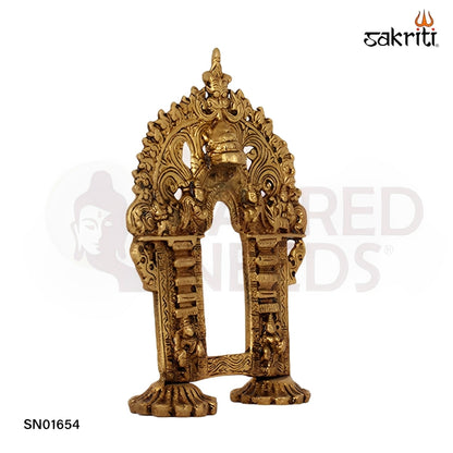 Brass Frame – 9 Inch Ornamental Brass Frame for Deity or Art Display