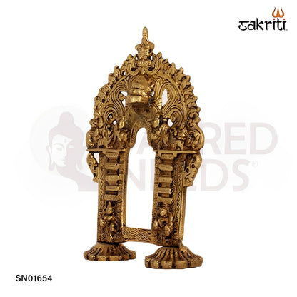 Brass Frame – 9 Inch Ornamental Brass Frame for Deity or Art Display