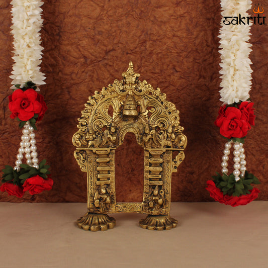 Brass Frame – 9 Inch Ornamental Brass Frame for Deity or Art Display