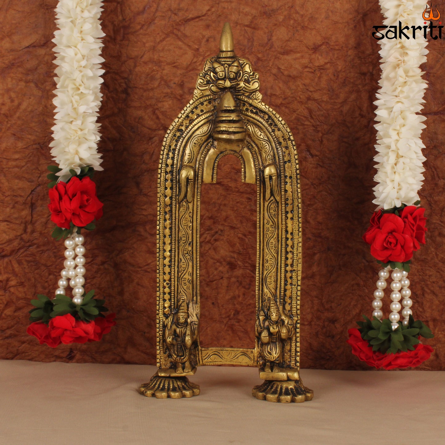 Brass Frame – 13 Inch Intricate Frame for Mandir Use or Sacred Art
