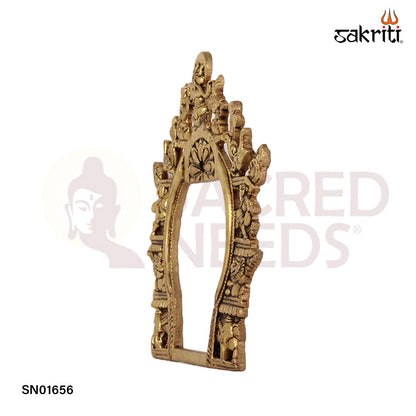 Brass Frame – 7.9 Inch Brass Embossed Frame for Murti or Wall Art