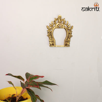 Brass Frame – 7.9 Inch Brass Embossed Frame for Murti or Wall Art