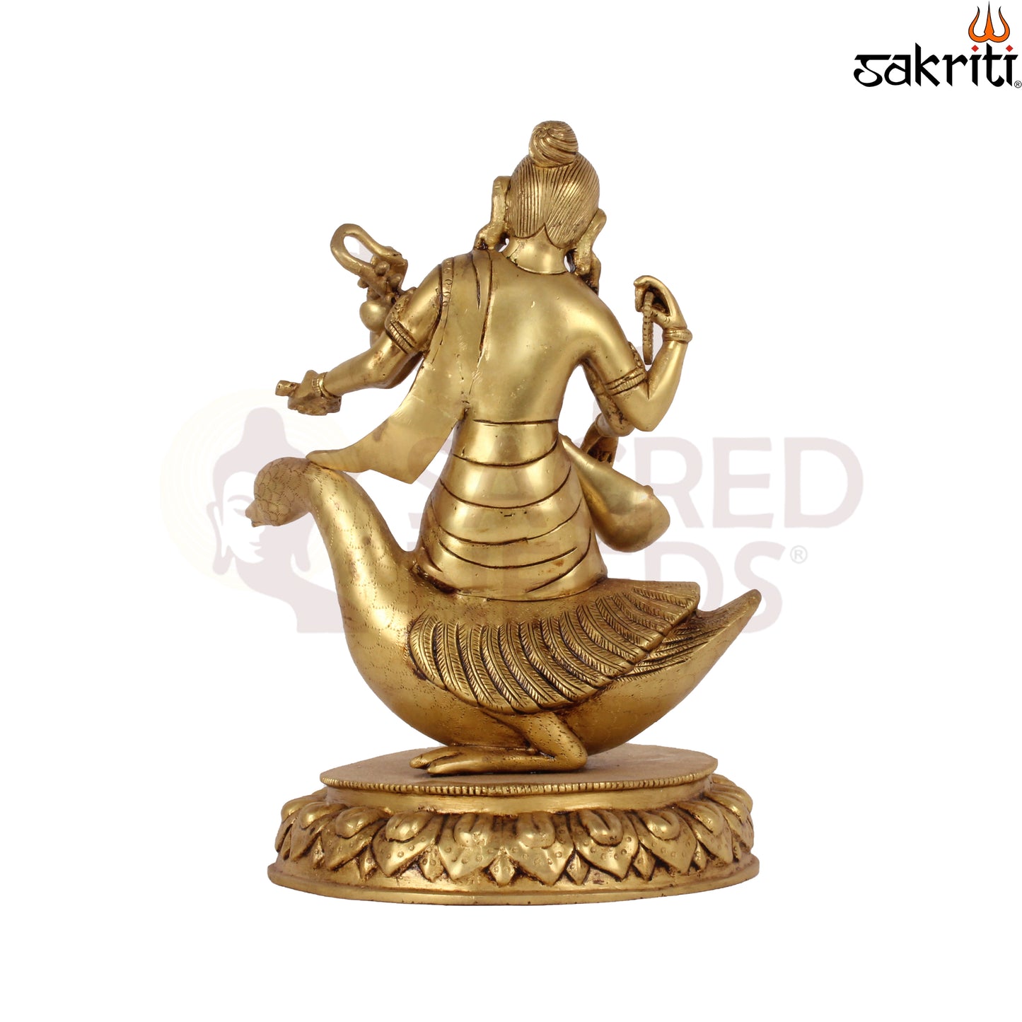 BRASS SARASWATHI WITH SWAN