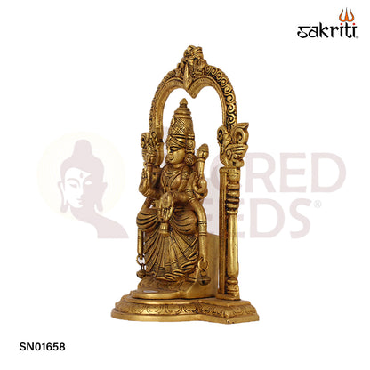 Brass Frame Padmavathi – 12.5 Inch Goddess Padmavati Idol with Temple-Style Frame