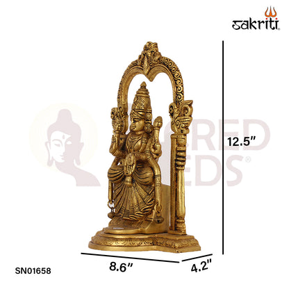 Brass Frame Padmavathi – 12.5 Inch Goddess Padmavati Idol with Temple-Style Frame
