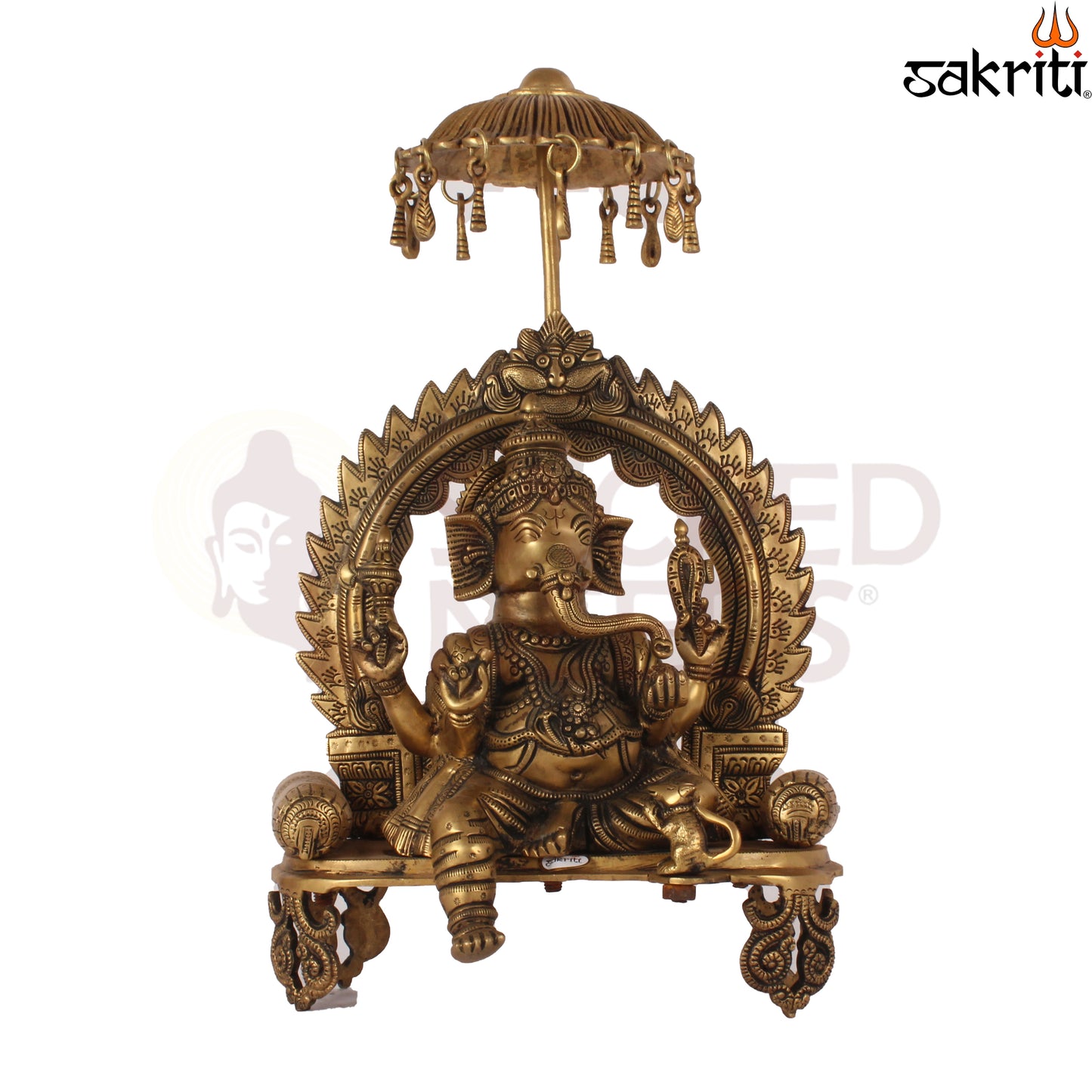 BRASS CHATRI GANESHA