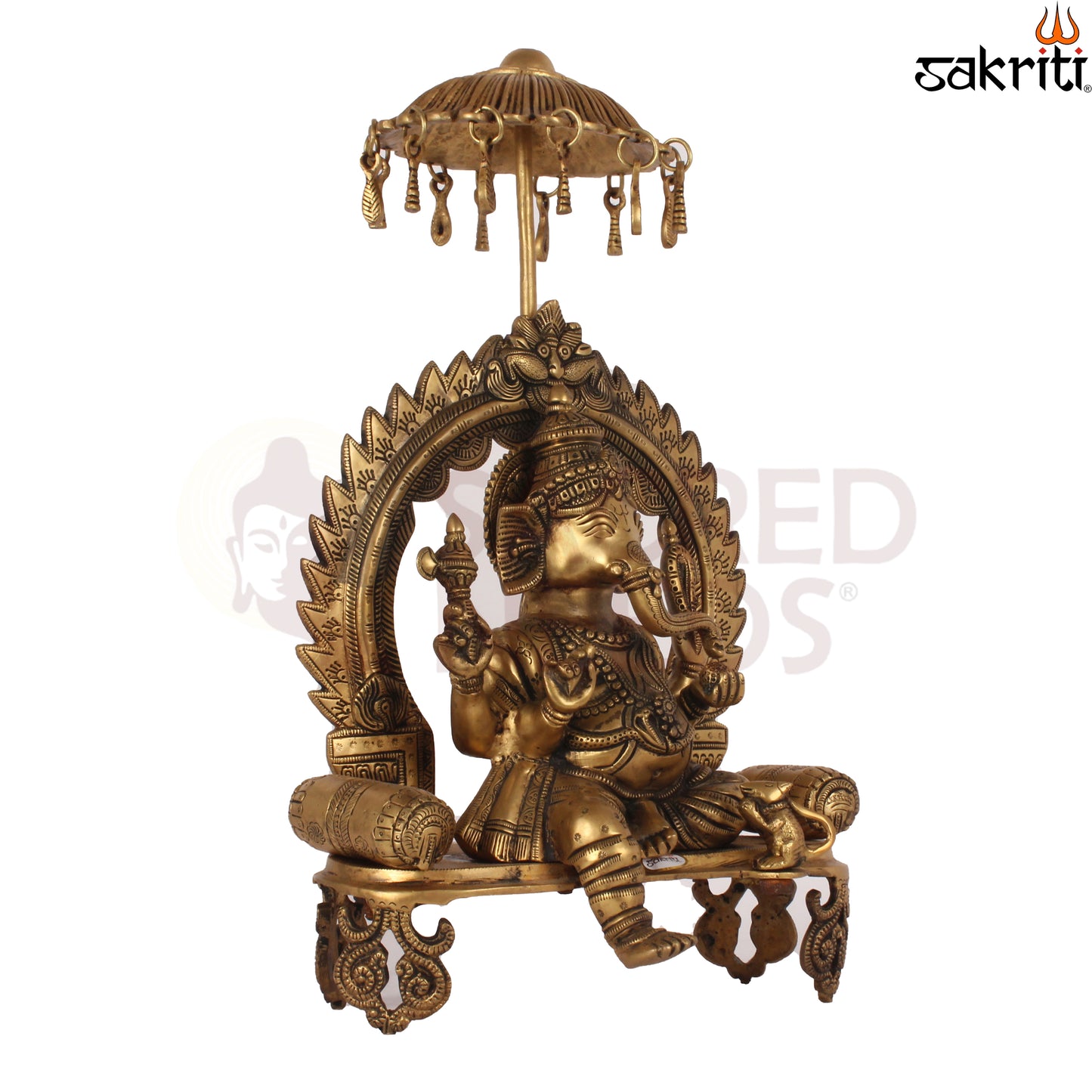 BRASS CHATRI GANESHA