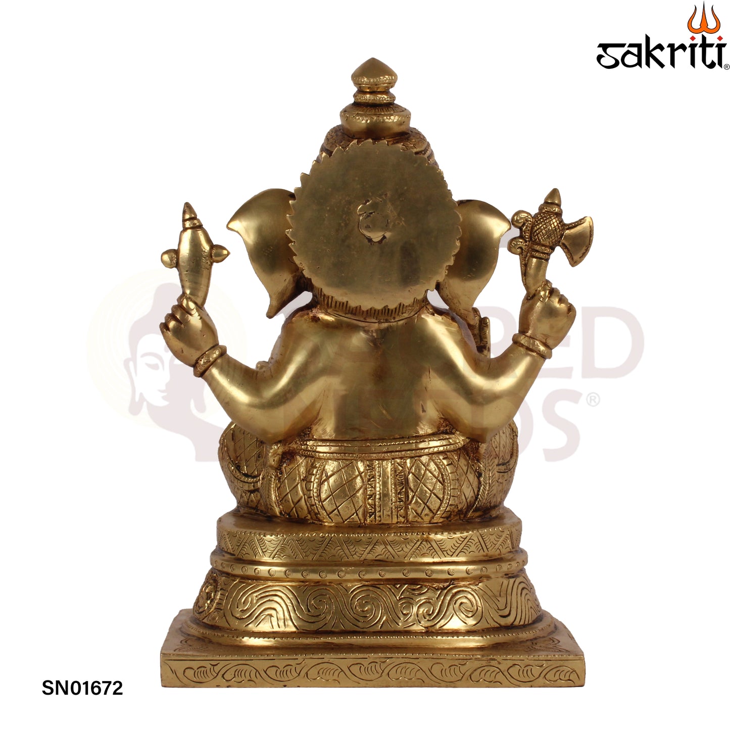 Brass Ganesha – 13 Inch Large Ganapati Idol for Home Decor or Mandir