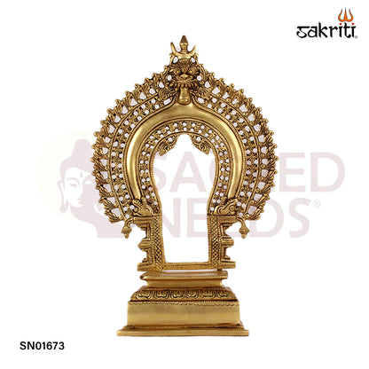 Brass Frame with Base – 15 Inch Ornamental Display Frame with Stable Brass Base