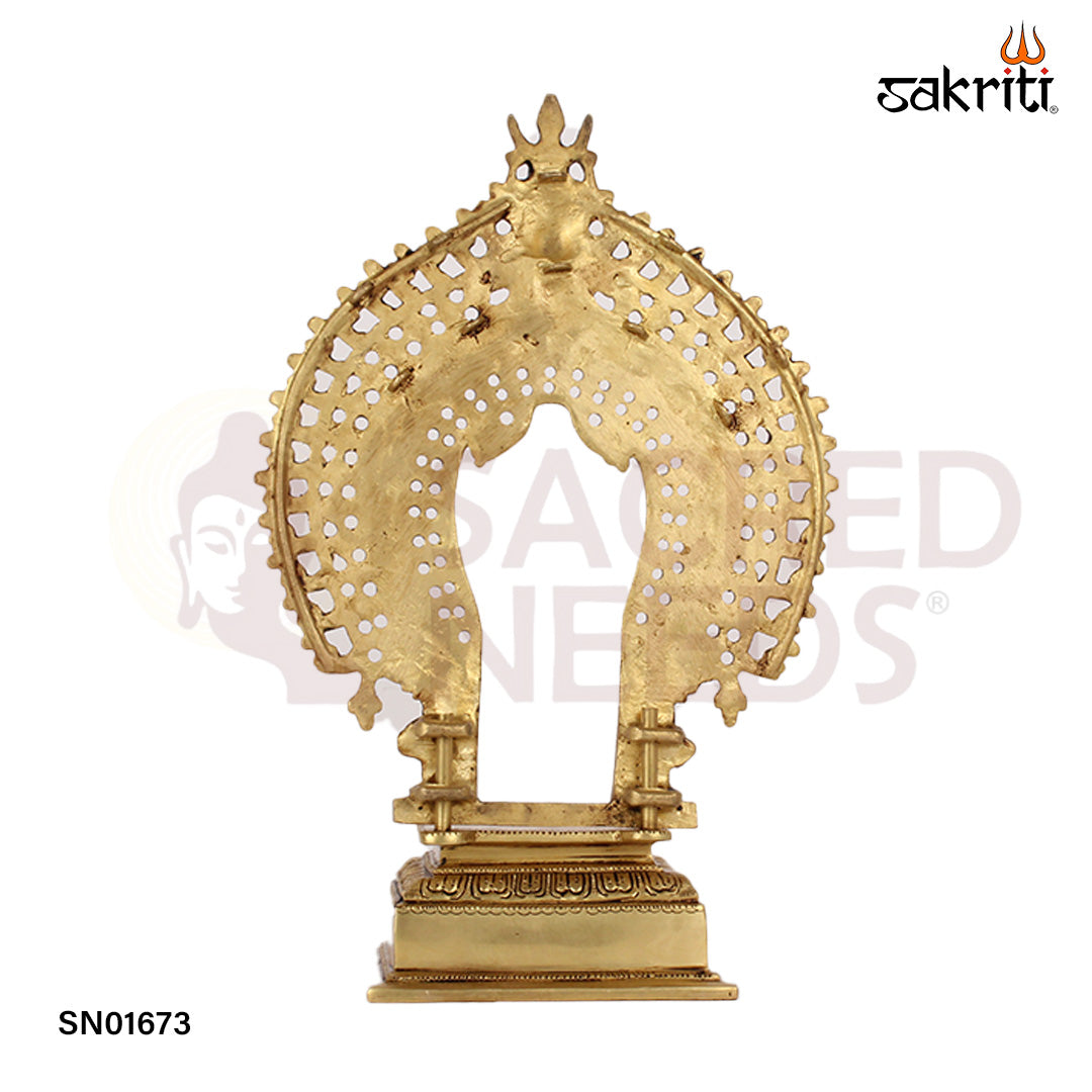 Brass Frame with Base – 15 Inch Ornamental Display Frame with Stable Brass Base