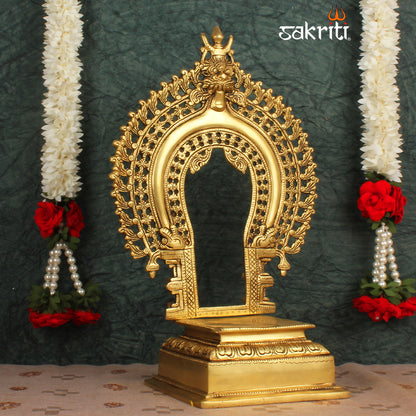 Brass Frame with Base – 15 Inch Ornamental Display Frame with Stable Brass Base