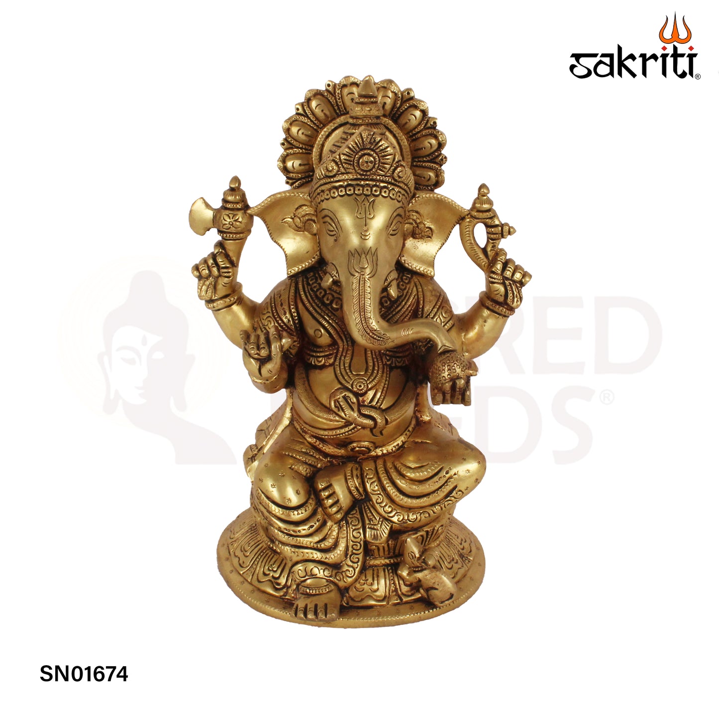 Brass Ganesha – 11 Inch Lord Ganapati Idol for Pooja, Decor or Festive Gift