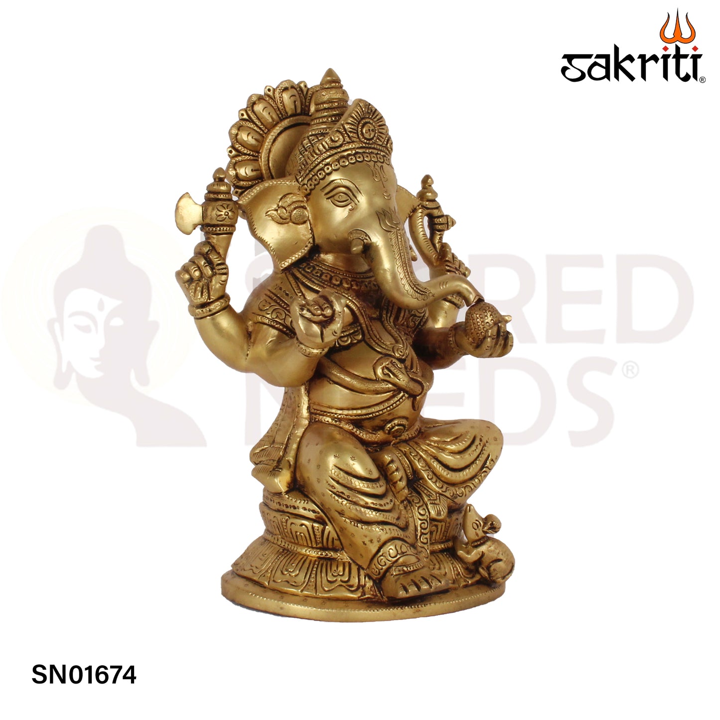 Brass Ganesha – 11 Inch Lord Ganapati Idol for Pooja, Decor or Festive Gift