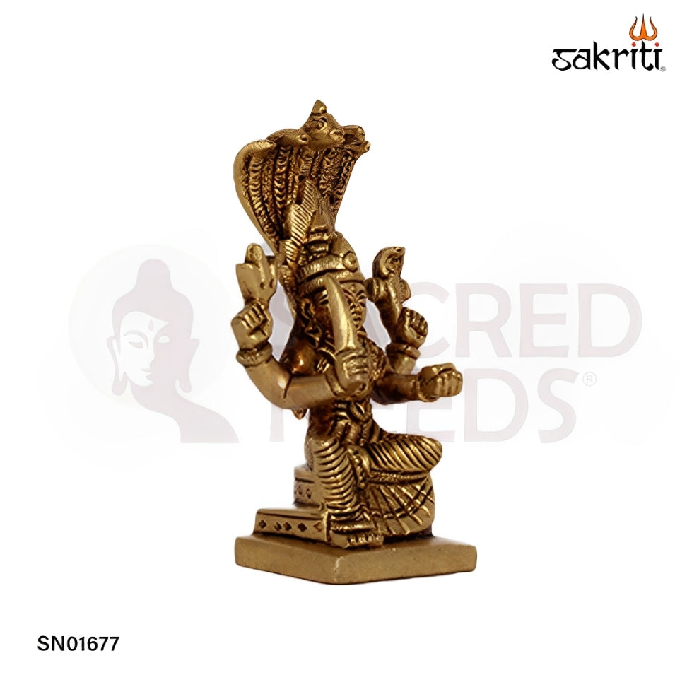 Brass Karumari Amman – 3.9 Inch South Indian Village Goddess Idol for Worship
