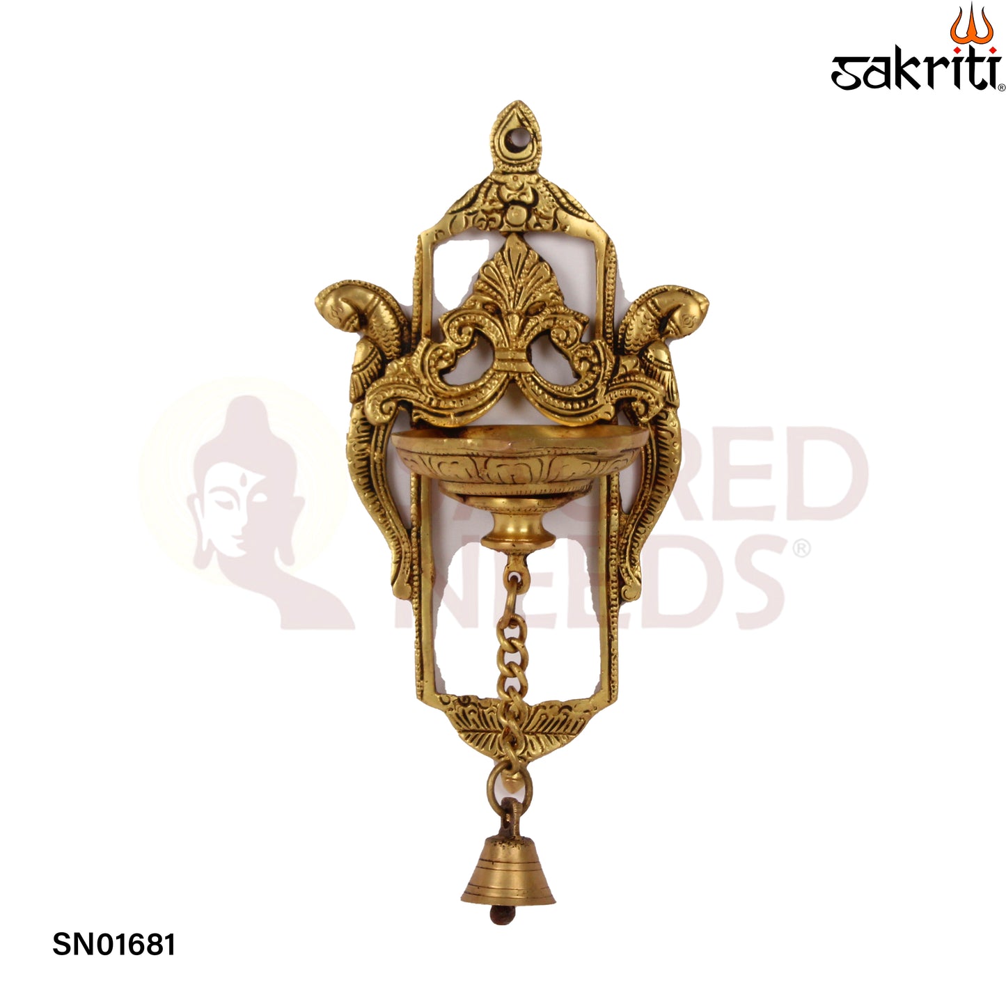 BRASS HANGING DEEPAM WITH BELL