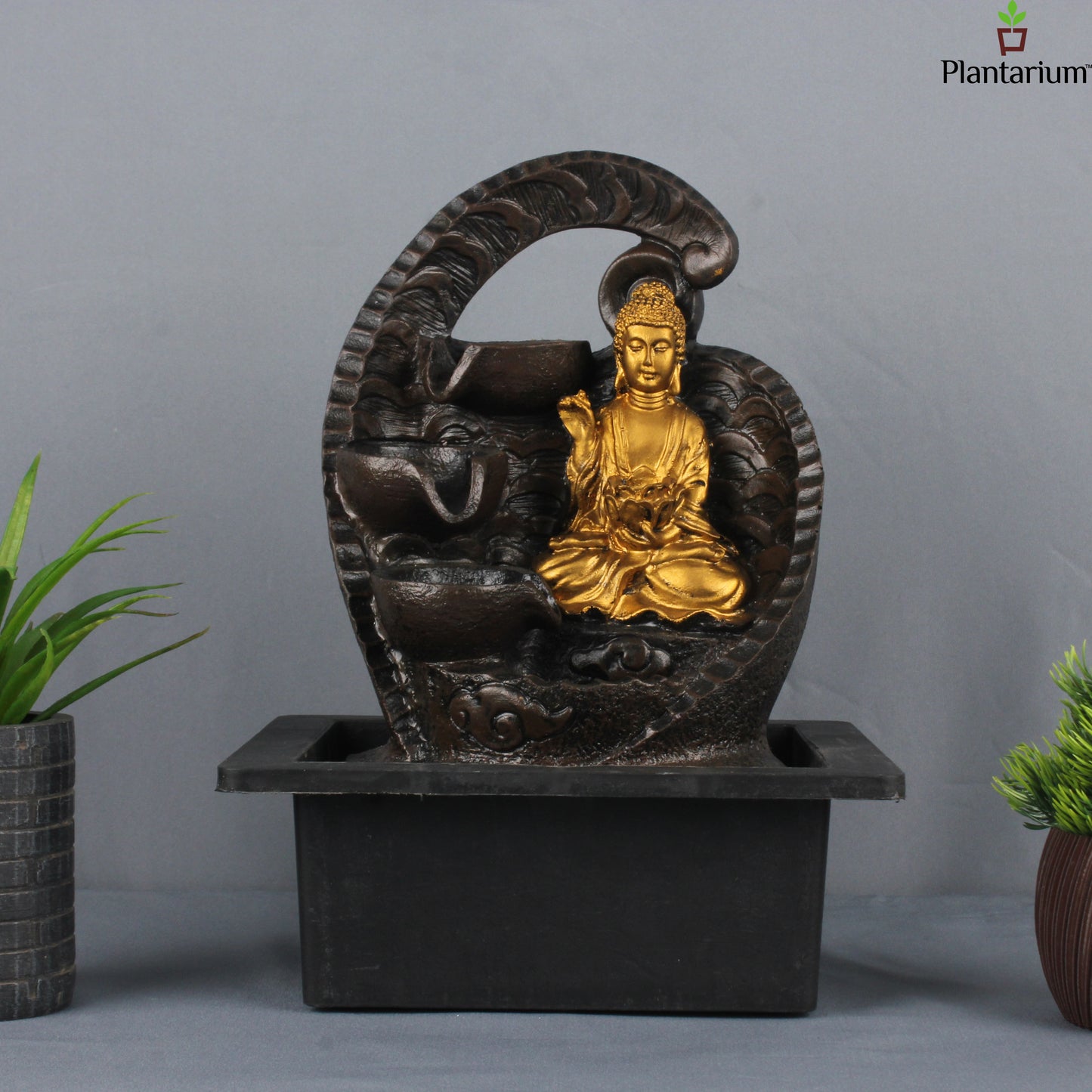 POLY RESIN SQUARE BASE BUDDHA FOUNTAIN