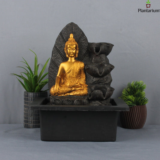 POLY RESIN LOTUS BUDDHA FOUNTAIN