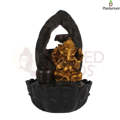 POLY RESIN GOLDEN GANESHA FOUNTAIN