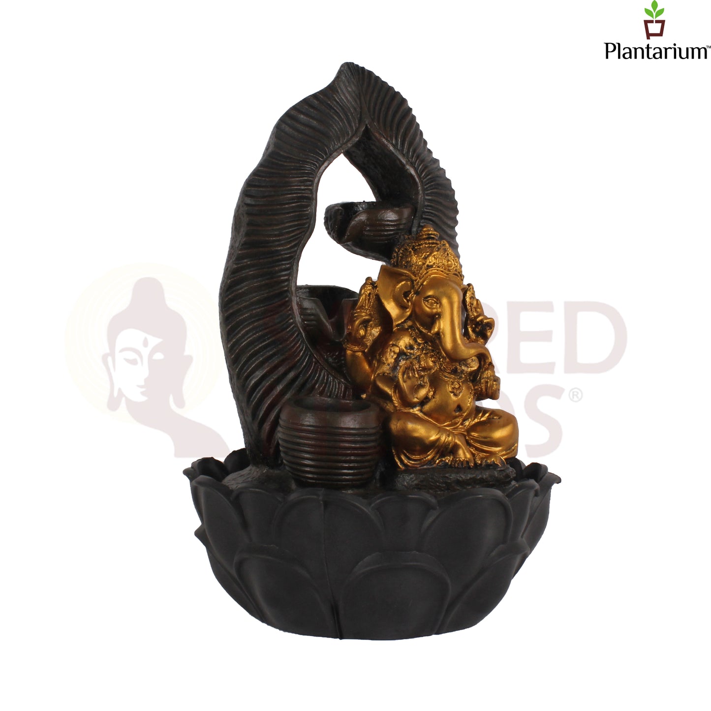 POLY RESIN GOLDEN GANESHA FOUNTAIN