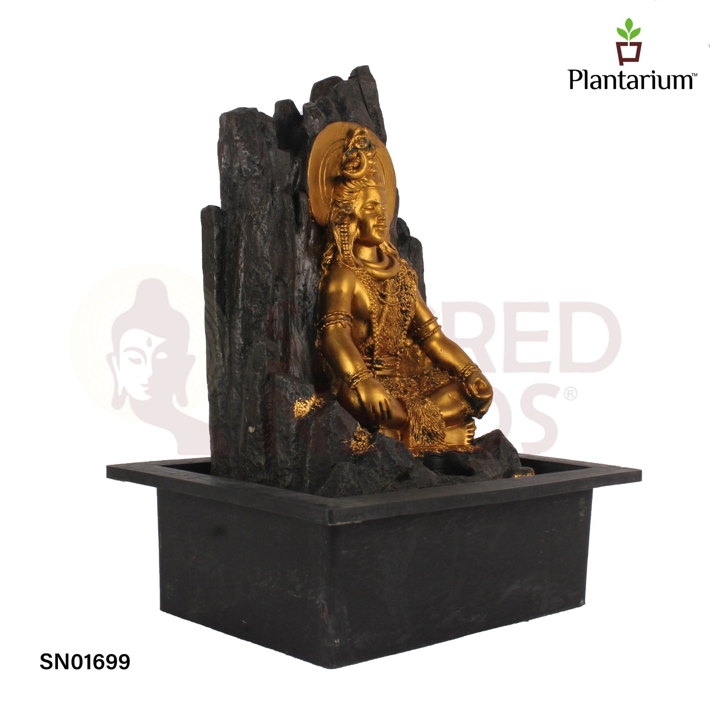 Polyresin Shivan Fountain – 15.6 Inch Lord Shiva Indoor Fountain for Meditation & Calmness