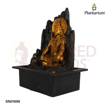 Polyresin Shivan Fountain – 15.6 Inch Lord Shiva Indoor Fountain for Meditation & Calmness
