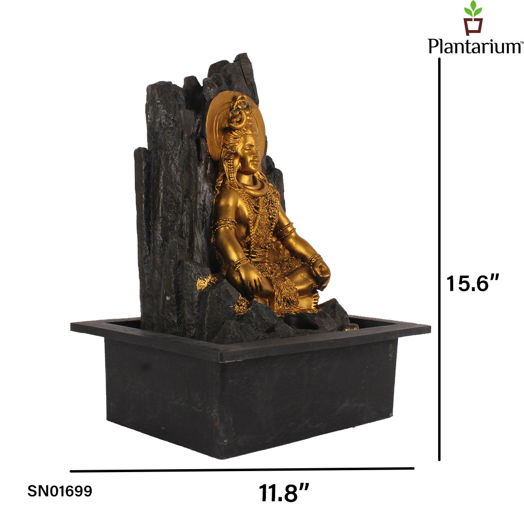 Polyresin Shivan Fountain – 15.6 Inch Lord Shiva Indoor Fountain for Meditation & Calmness