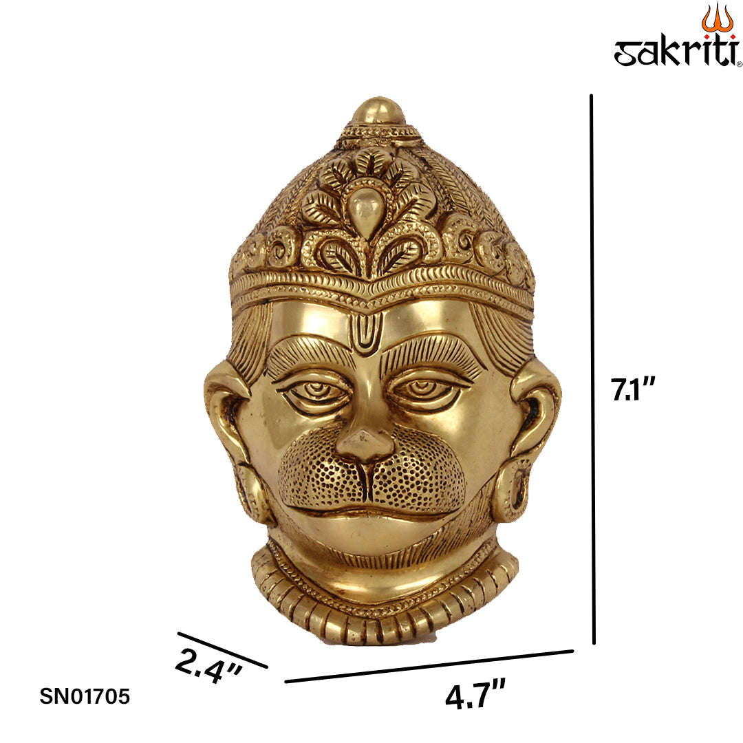 BRASS HANUMAN FACE WALL HANGING