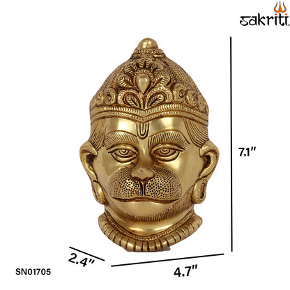 BRASS HANUMAN FACE WALL HANGING