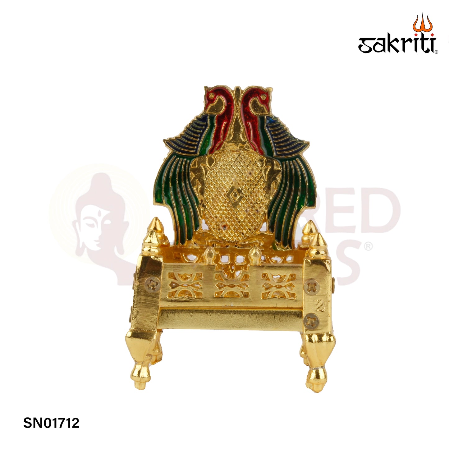 Zinc Simhasanam Meena – 3.9 Inch Ornamental Throne for Deity Idols (Meenakari Work)