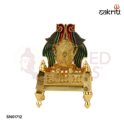 Zinc Simhasanam Meena – 3.9 Inch Ornamental Throne for Deity Idols (Meenakari Work)