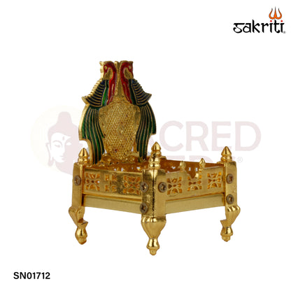 Zinc Simhasanam Meena – 3.9 Inch Ornamental Throne for Deity Idols (Meenakari Work)