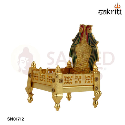 Zinc Simhasanam Meena – 3.9 Inch Ornamental Throne for Deity Idols (Meenakari Work)