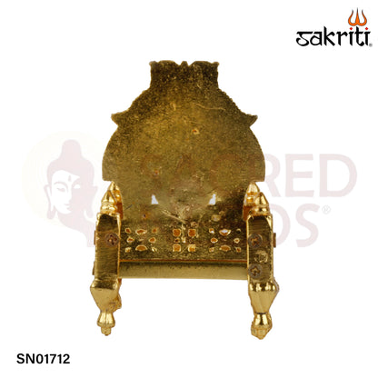 Zinc Simhasanam Meena – 3.9 Inch Ornamental Throne for Deity Idols (Meenakari Work)