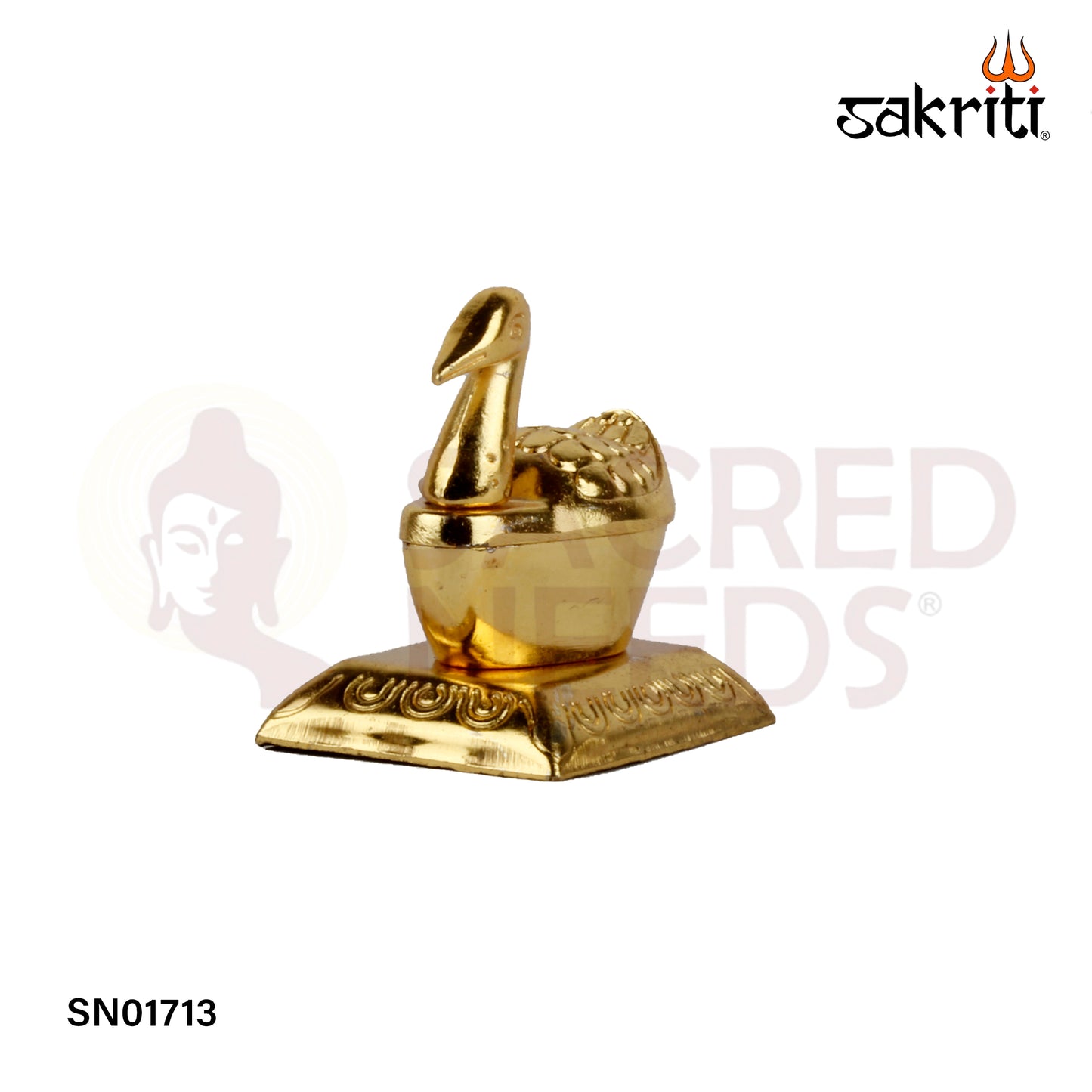 Zinc Single Duck GP – 2 Inch Small Kumkum Pot with Duck Design (Gold Polish)