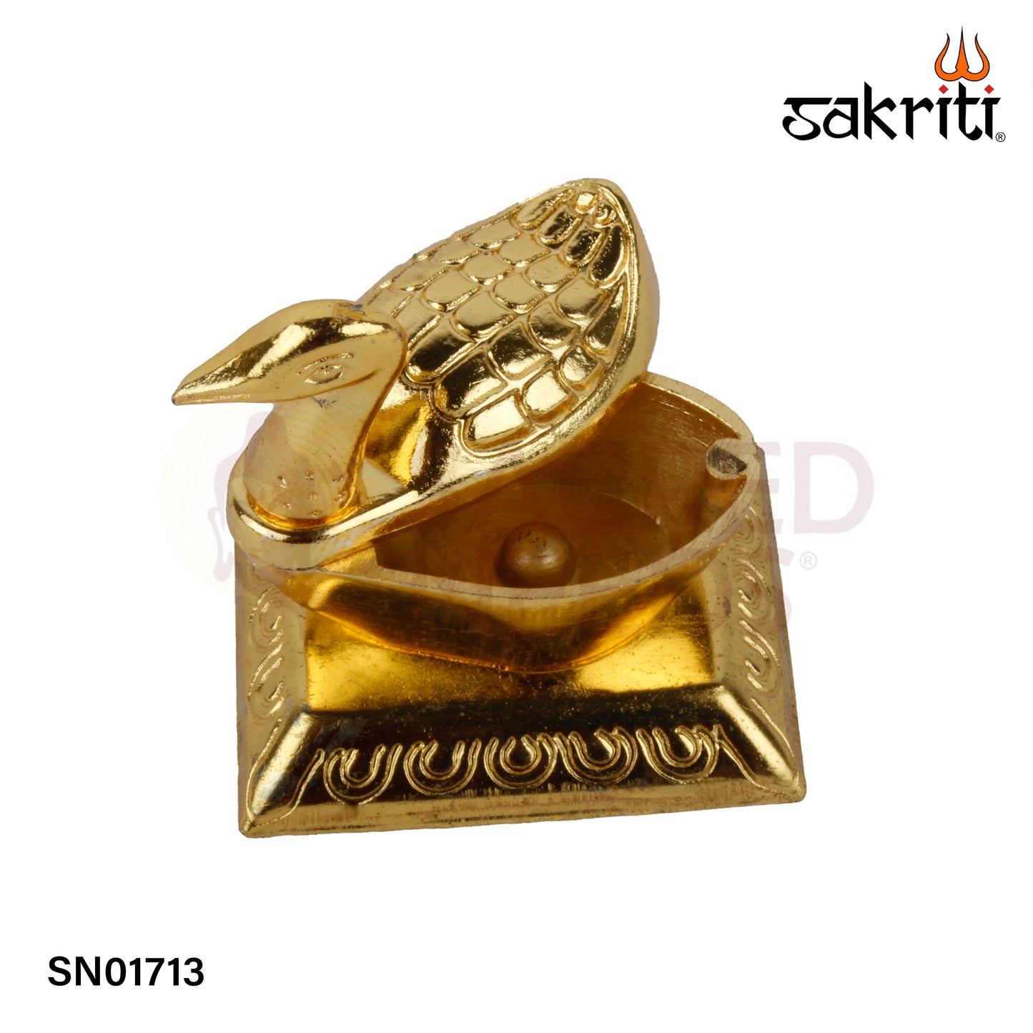Zinc Single Duck GP – 2 Inch Small Kumkum Pot with Duck Design (Gold Polish)