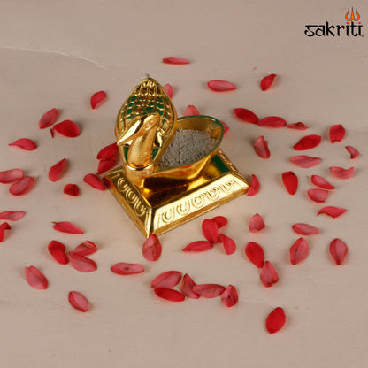 Zinc Single Duck GP – 2 Inch Small Kumkum Pot with Duck Design (Gold Polish)