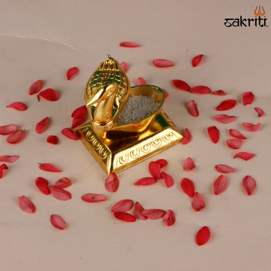 Zinc Single Duck GP – 2 Inch Small Kumkum Pot with Duck Design (Gold Polish)