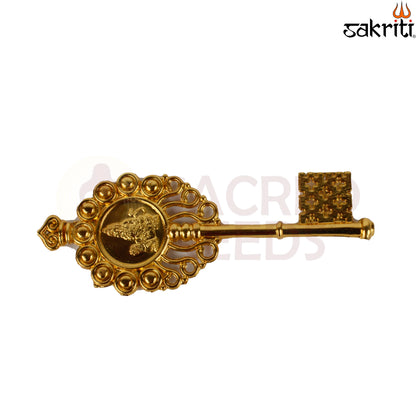 Zinc Kuber Key GP – 4.4 Inch Wealth Key Symbol for Locker or Safe (Gold Polish)