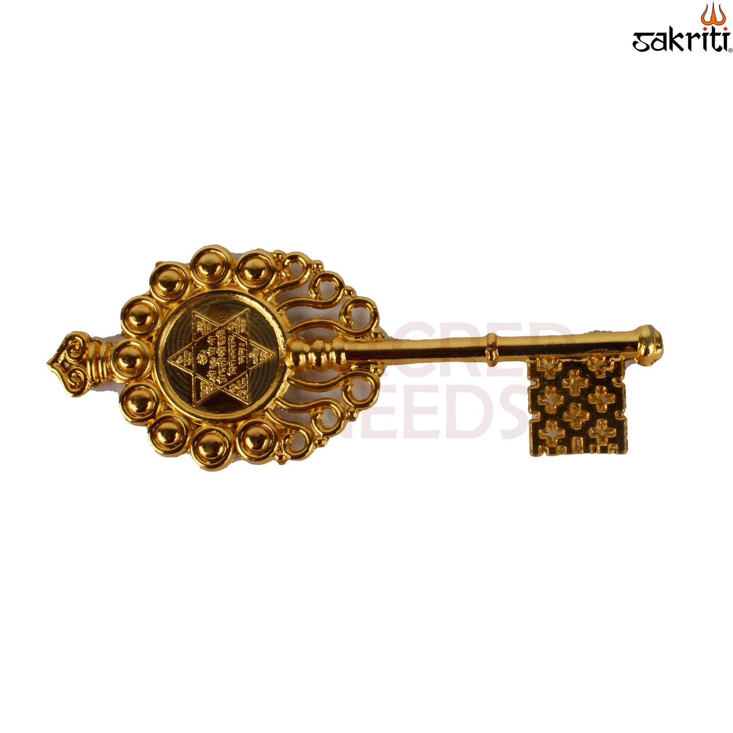 Zinc Kuber Key GP – 4.4 Inch Wealth Key Symbol for Locker or Safe (Gold Polish)