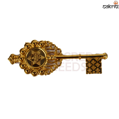 Zinc Kuber Key GP – 4.4 Inch Wealth Key Symbol for Locker or Safe (Gold Polish)