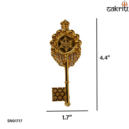 Zinc Kuber Key GP – 4.4 Inch Wealth Key Symbol for Locker or Safe (Gold Polish)