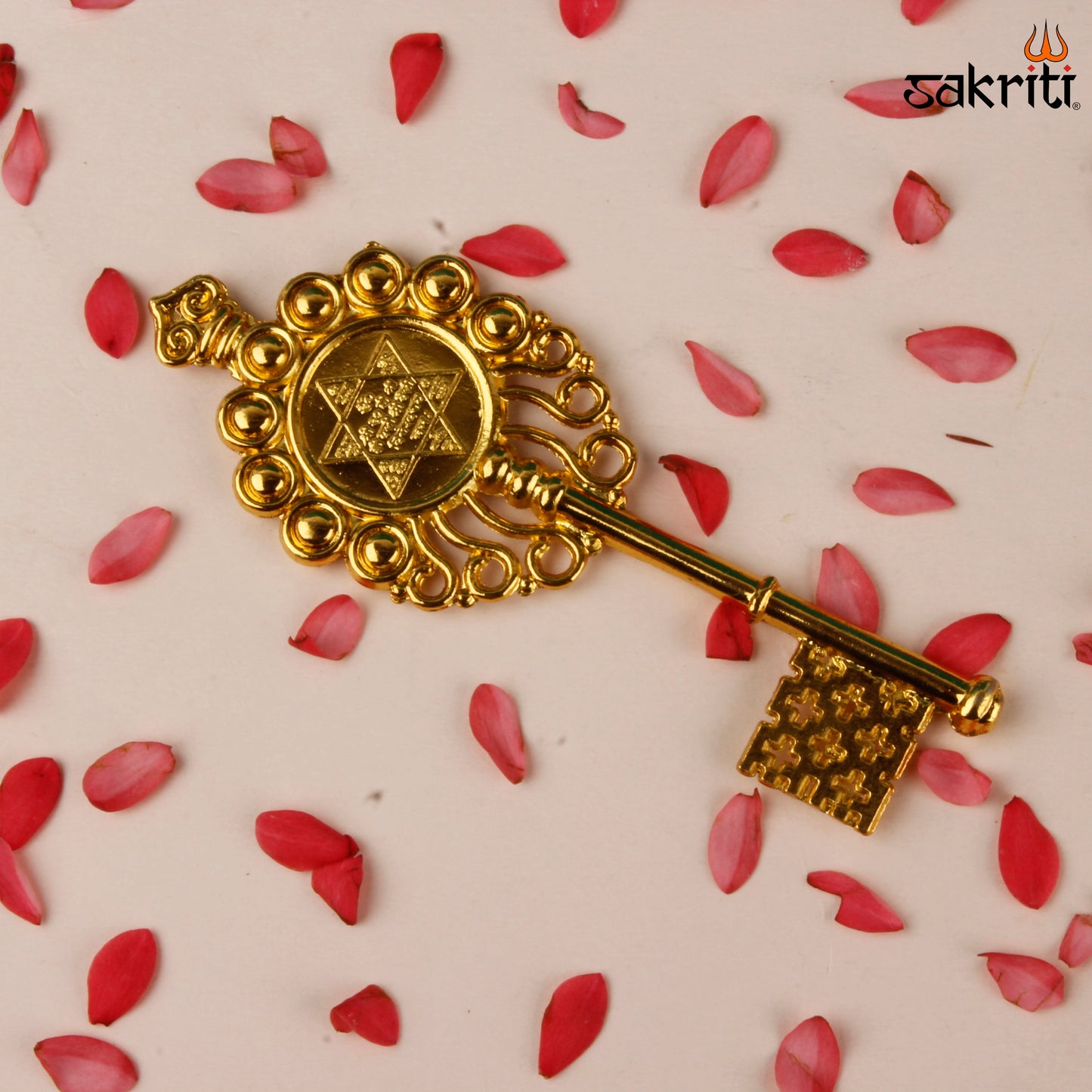 Zinc Kuber Key GP – 4.4 Inch Wealth Key Symbol for Locker or Safe (Gold Polish)