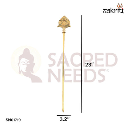Brass Vel – 23 Inch Large Vel Weapon Symbol for Spiritual Protection & Temple Use