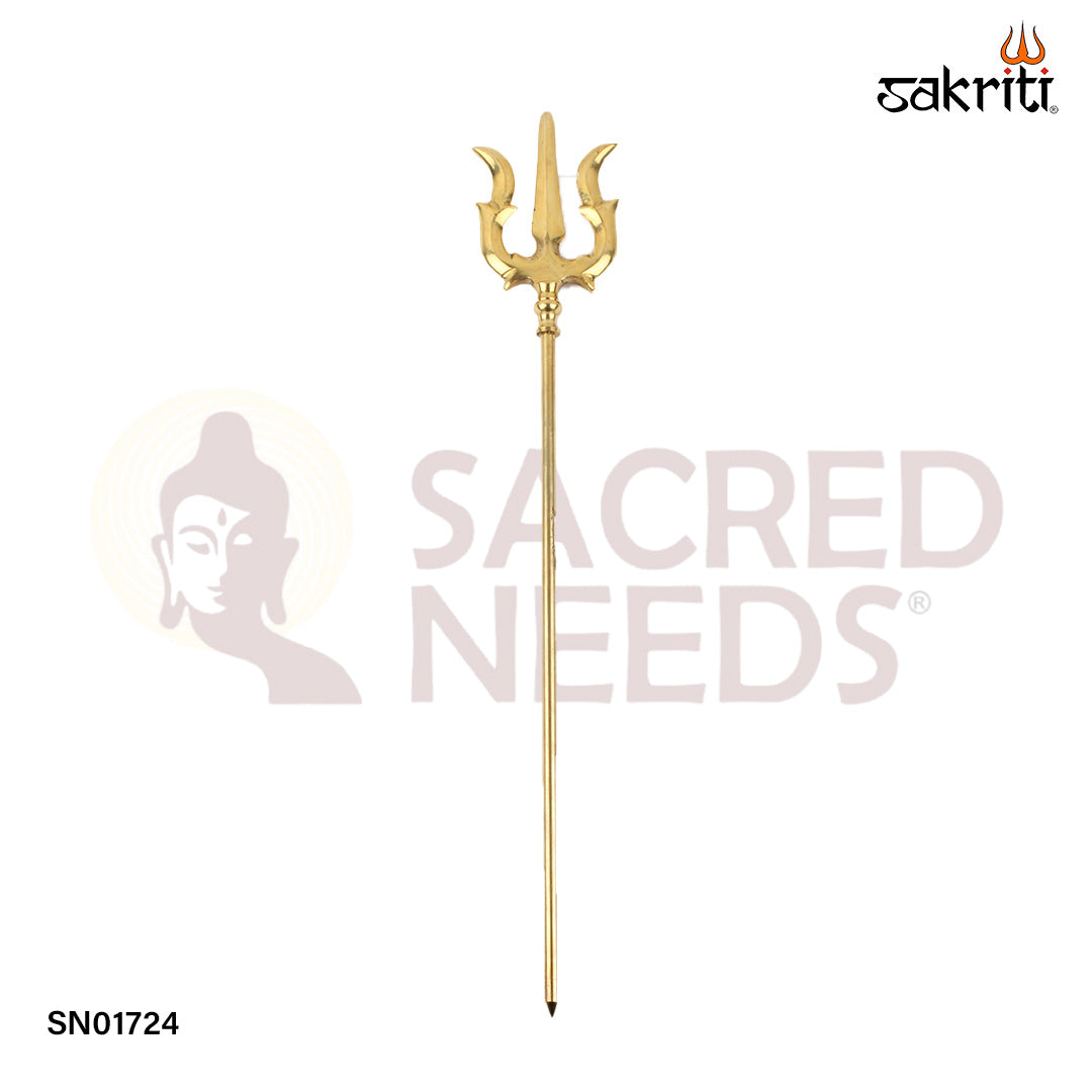 Brass Trishul – 19.1 Inch Shiva’s Trident for Ritual Use & Spiritual Wall Decor