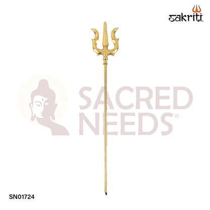 Brass Trishul – 19.1 Inch Shiva’s Trident for Ritual Use & Spiritual Wall Decor