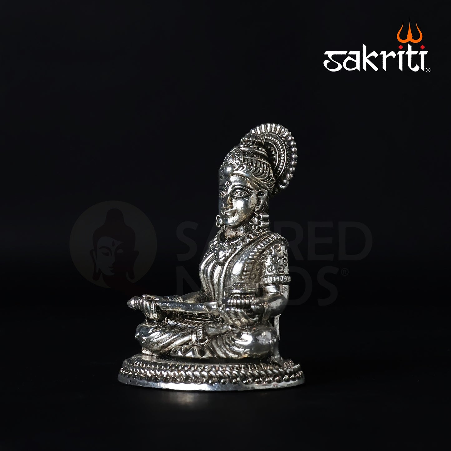 Brass Annapoorni Idol – 4 Inch Height | Silver Polish | Goddess of Food and Nourishment Idol for Pooja & Gifting